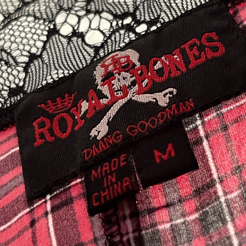 Royal Bones Plaid & Lace Gothic Dress | Size M - Picture 3 of 4